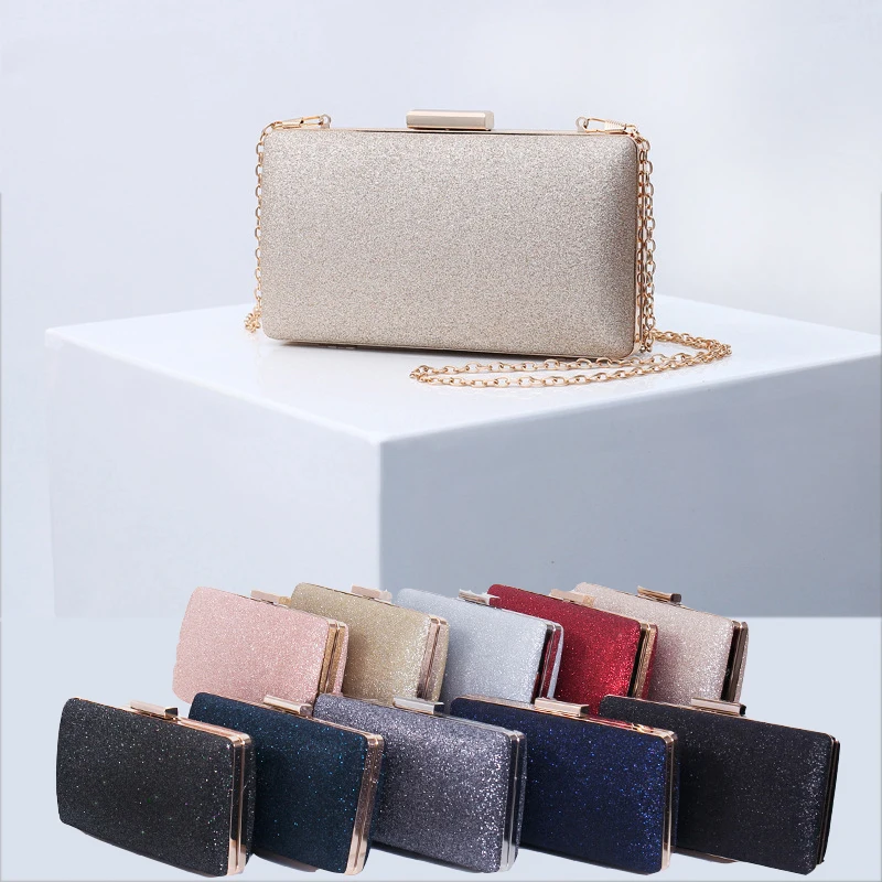 

Женский вечерний клатч с блестками, матовый Свадебный клатч с бриллиантами, кошелек и сумочка, свадебная Наплечная Сумка золотого и серебряного цвета с цепочкой, 40
