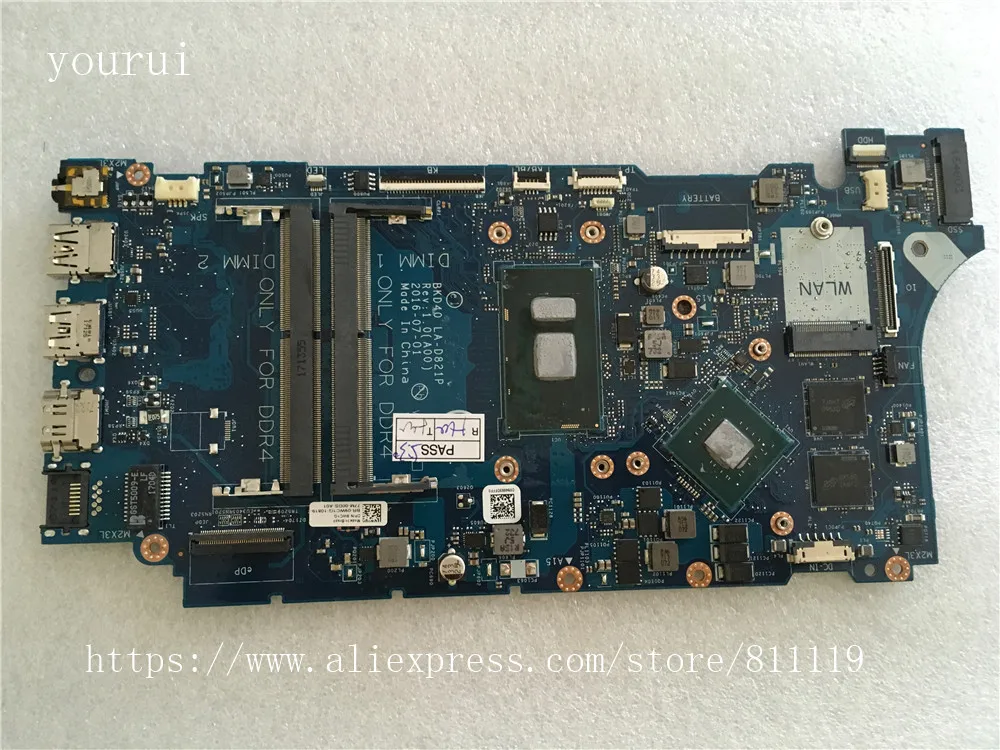 CSRZSZ для материнской платы для Dell inspiron 7460 7560, материнская плата для ноутбука BKD40, с процессором SR2ZV i7-7500u