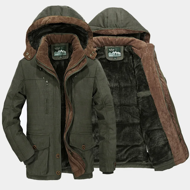 Large Size 8Xl Men's Winter Coat Down Jacket Removable Hooded 2022 Fashion Casual Coat Windbreaker Hooded Fur Collar Men Jackets