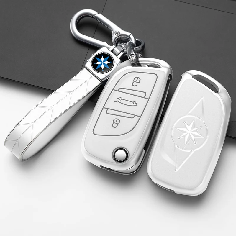 

Tpu New Car Key Case Folding Remote Fob Cover Keychain for Peugeot 307 Partner Citroen DS4 C4 C6 C-Elysee Berlingo Xsara Picasso