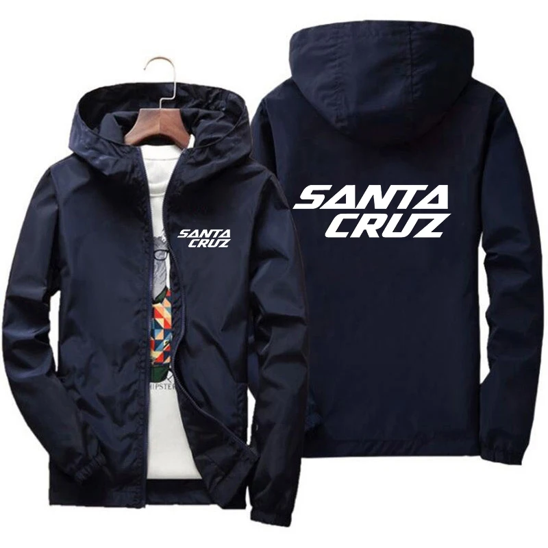 

2022 Men's Jacket Spring and Autumn Fashion Santa Cruz Print Slim Top Men's Casual Baseball Pilot Zip Jacket Men's Jacket