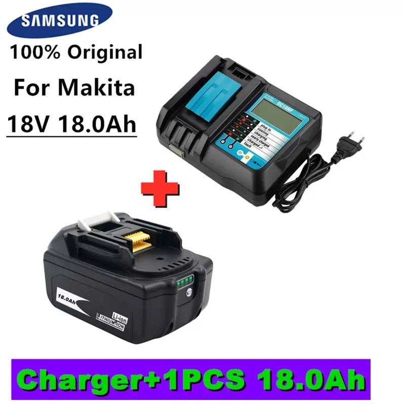 

BL1860 Rechargeable Battery 18V 18000mAh Lithium ion for Makita 18v Battery BL1840 BL1850 BL1830 BL1860B BL1850 BLXT 400+charger