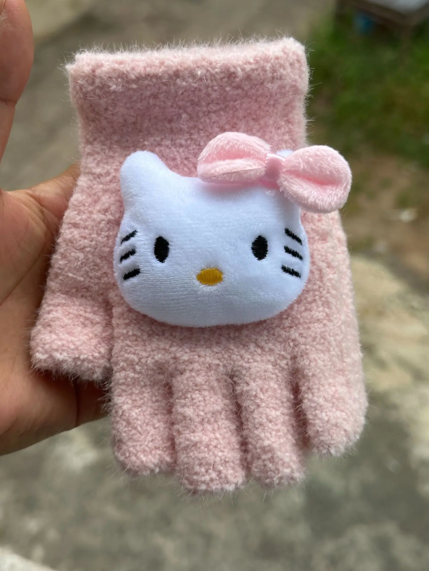 Sanrio Kuromi перчатки осень/зима теплая мелодия аниме рисунок коралловый бархат