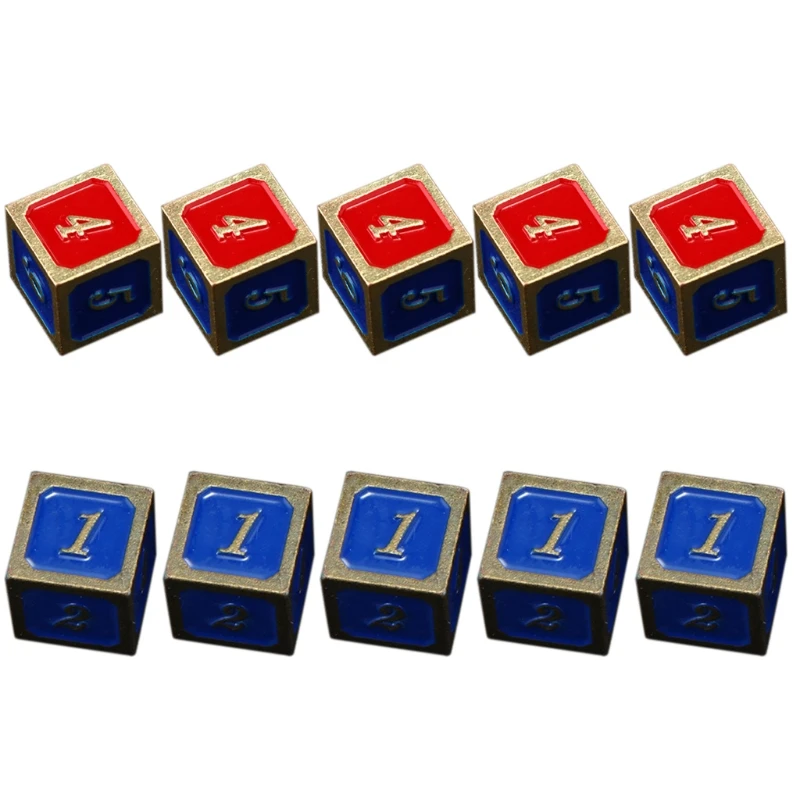 

5Pcs 13mm 6 Sided Color Alloy Number Cubes Coener Kid Toys for Digital Dice