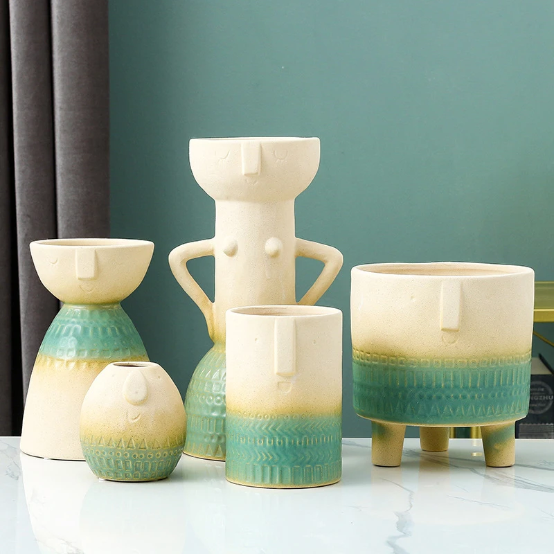 

Nordic Creative Ceramic Vase Ornaments Plant Accessories Pots For Plants Ceramic Planter Plant Pot Home Garden Ceramic Pot