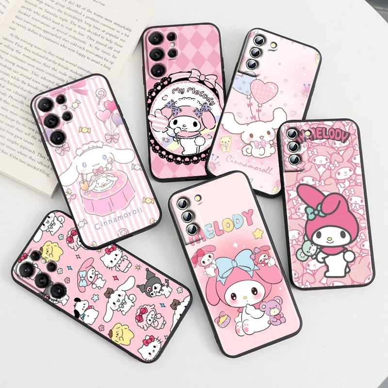 

Cartoon Melody Cute For Samsung Galaxy S23 S22 S21 S20 Ultra Plus Pro S10 S9 S8 S7 4G 5G Silicone Soft Black Phone Case Fundas