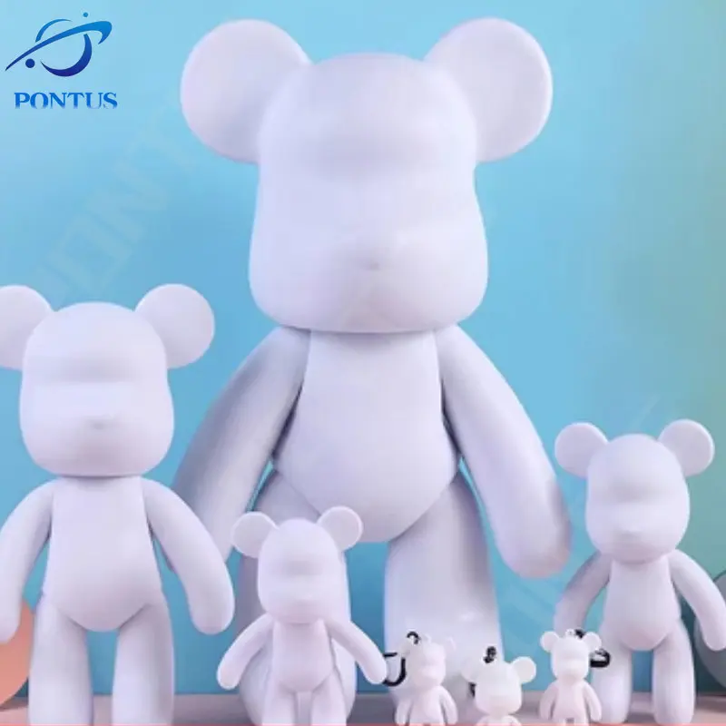 

7-33 см белая форма с жидким медведем ручной работы граффити Медвежья кирпичная статуя искусственная скульптура украшение домашний Декор Аксессуары