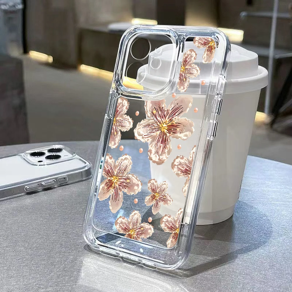 

Oil Painting Flower Phone Case For iPhone 12 Case iPhone 11 13 14 Pro Max XS Max XR X 7 8 14 Plus SE 2020 2022 Shockproof Cover