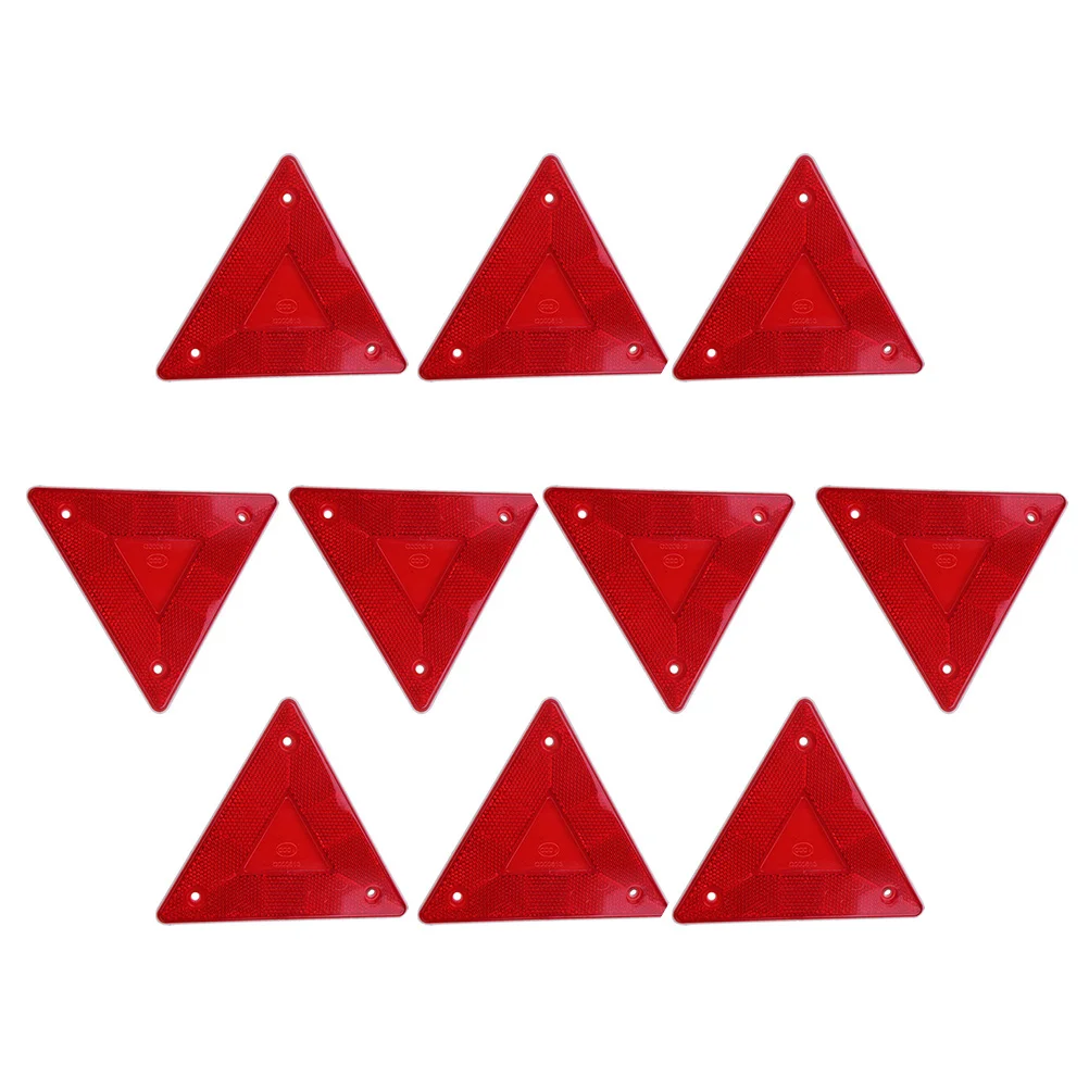 

10 Pcs Car Flag Truck Warning Sign Driveway Reflectors Car Triangle Reflector Car Safety Reflector