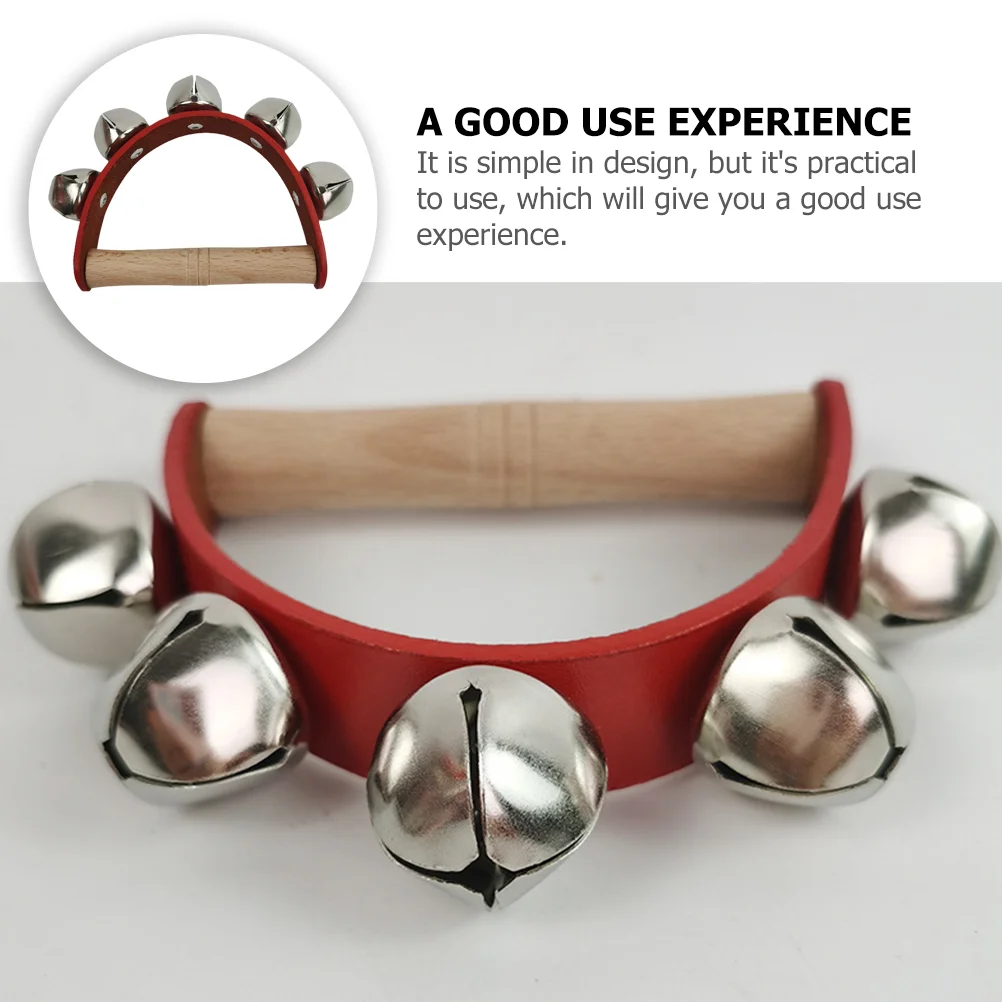 Ручной ударный инструмент с пятью колокольчиками деревянный колокольчик