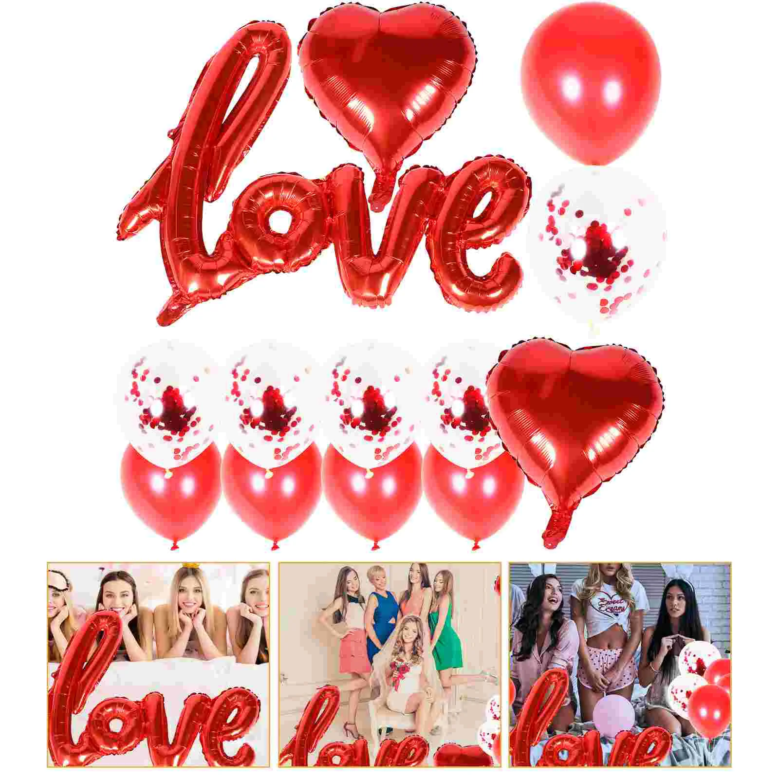 

1 Set Decorative Balloons Valentine Party Aluminum Balloons Wedding Balloons