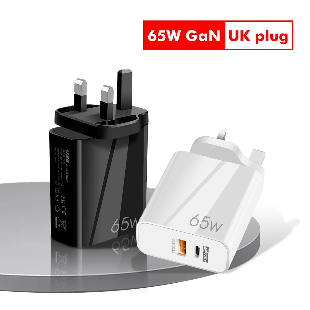 

65W GaN USB C PD зарядное устройство Quick Charge 3,0 QC3.0 PPS SCP AFC USB-C Type C быстрое зарядное устройство для Macbook Pro iPhone 13 12 Samsung S22