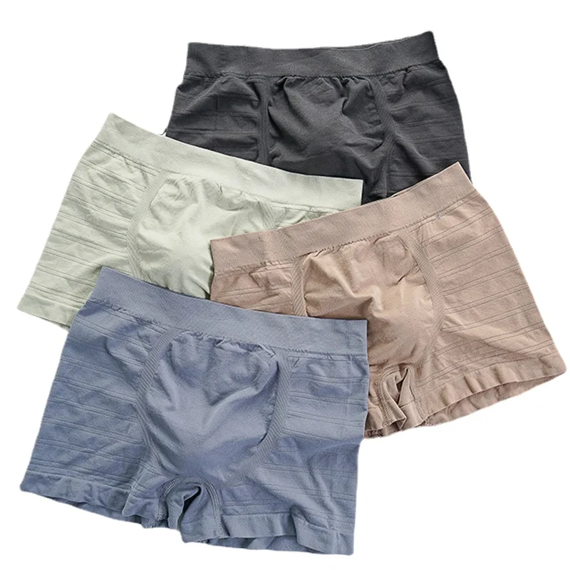 Underwear Elasticity Boxers Men Breathable Trunk Boxer Comfortable Man Solid Underpants Shorts Male Soft Panties