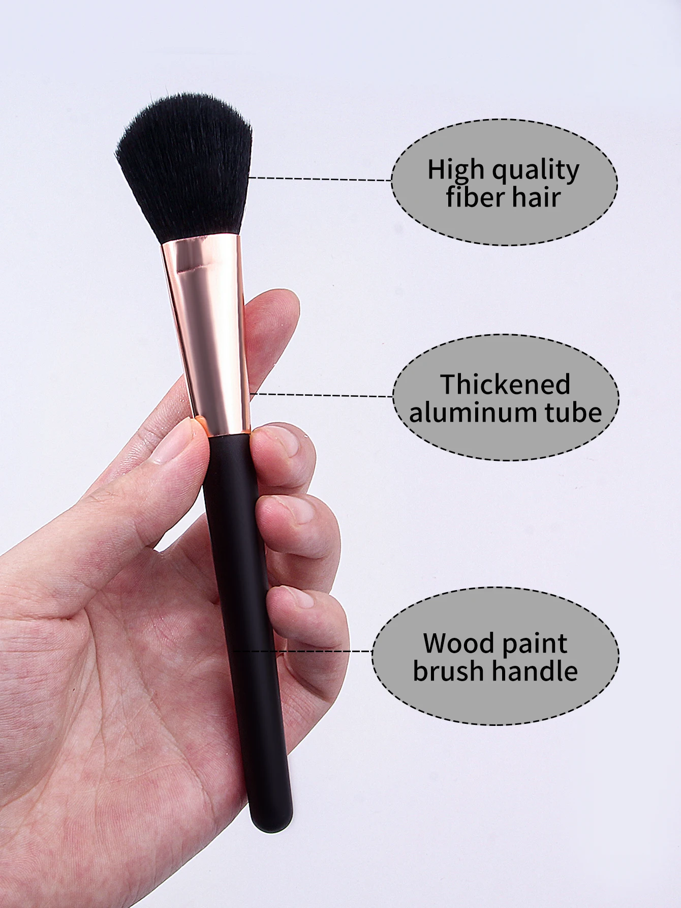 Высококачественная черная кисть для макияжа пудры румян основа бронзатор