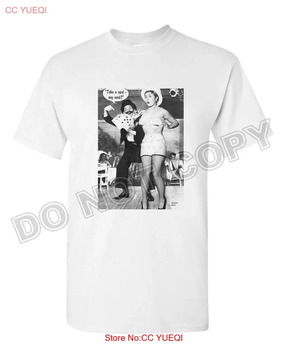 Футболка из 100% хлопка белая Vtg Pinup Girl нижнее белье для фокусника в магазине 50-х