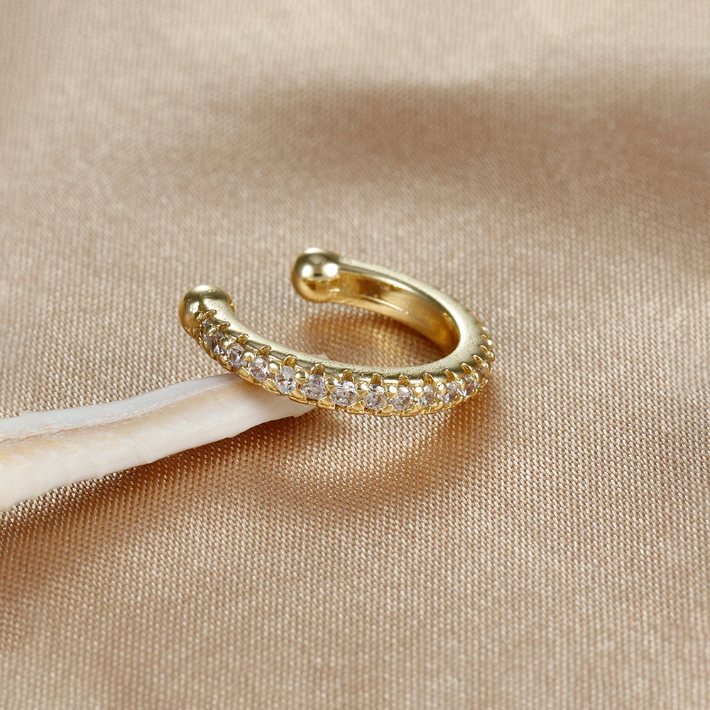 1 шт. винтажные простые металлические каффы для ушей с кристаллами женщин