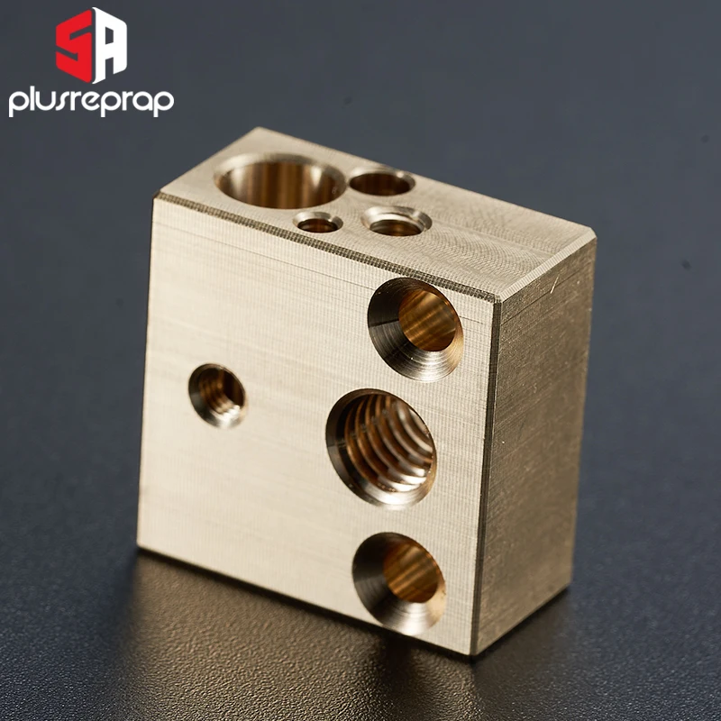CR10 Brass Heated Block for Ender 3 Cr10 Ender3 V2 3D Printer Extruder Hotend Mk8 Nozzles compatible with PT100/PT1000 sensor CR10 Brass Heated Block for Ender 3 Cr10 Ender3 V2 3D Printer Extruder Hotend Mk8 Nozzles compatible with PT100/PT1000 sensor