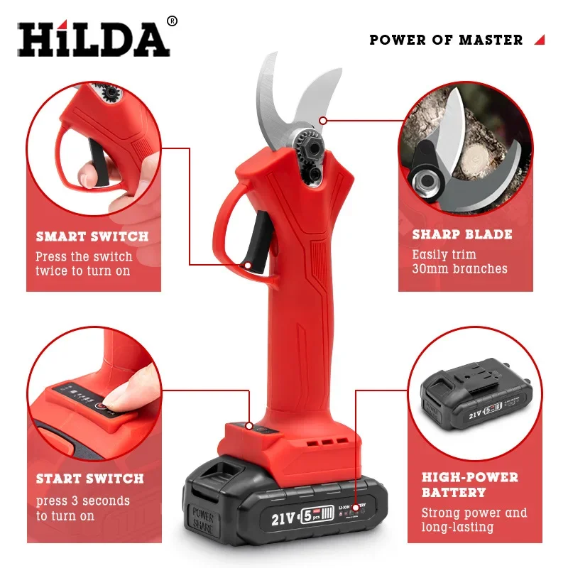 Садовые ножницы бесщеточные садовые Электрические 21 В/48 В/88 в 30 мм