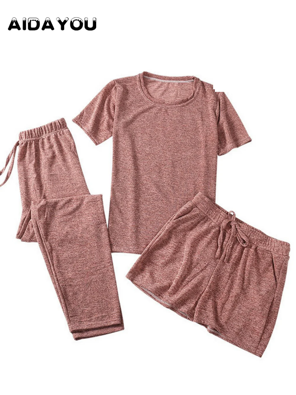 

Pajama Suit Set for Women Top Short Capri Pants Sleepwear Suit Nightwear ultimate Comfort Sports Homewear ouc287