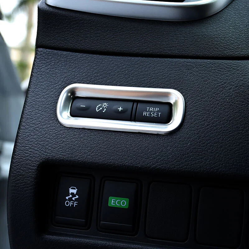 

For Nissan Murano 2015 2016 2017 2018 accessories Car styling Stainless steel Car Headlamps Adjustment Switch cover trim