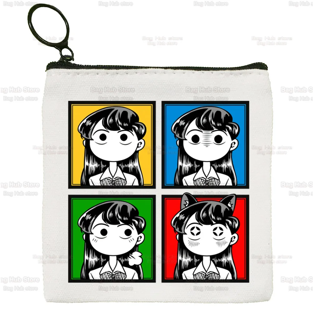 Komisan Shouko Komi San Excited Canvas Card Komi San Can't Communicate Coin Purse Female Cute Simple Coin Mini Zipper Bag