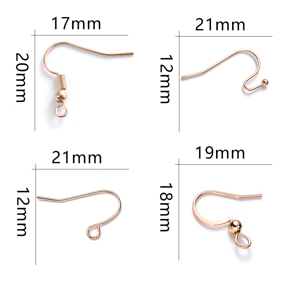 100Pcs 20x17mm Earrings Clasps Hooks Iron Ear Hook Bead Charms Earring Wires For Diy Jewelry Making Accessories Wholesale - купить по