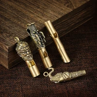 pure brass whistle keychain pendant bamboo faucet big holy light surface survival competition referee whistle outdoor supplies