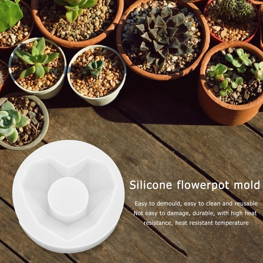 

Durable Flowerpot Molds Office Decoration Easily Carrying DIY Succulent Making Cement Mould Part Eco-friendly Tool