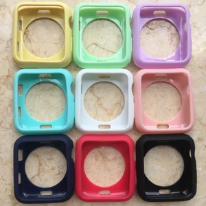 Мягкий силиконовый чехол карамельного цвета для Apple Watch серии 7, 6, защитный бампер из тпу с рамкой 40 мм, 44 мм для iWatch 5, 4, 41 мм, 45 мм