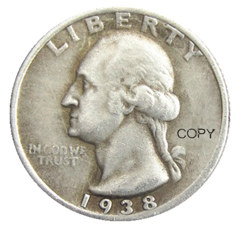 US 1938P/S квартал Вашингтон Посеребренная копия монеты
