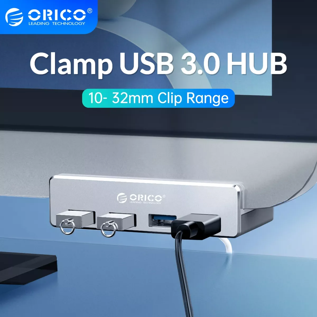 

USB-разветвитель ORICO алюминиевый с 4 USB-портами и зажимом