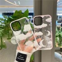 clouds moon white phone case for iphone 11 pro max 7 8 plus 12 13 xr x xs cases shockproof bumper soft silicone cover coque capa