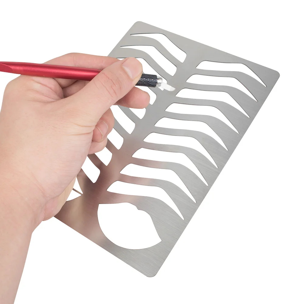 1 шт. многоразовый трафарет для практики макияжа бровей металлический шаблон