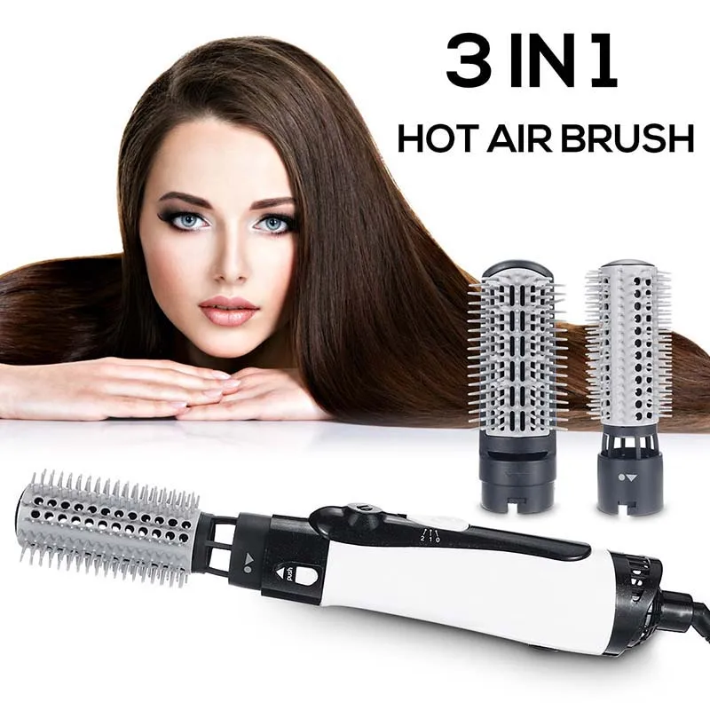 Rotating Hot Air Brush Multifunctional Hair Straightener Com