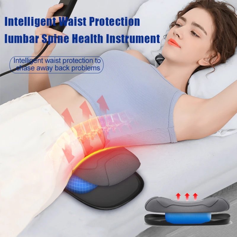 

Jinkairui Electric Lumbar Traction Machine Waist Massager Heating Vibration Massage Spine Support Electric Pulse Relieve Fatigue