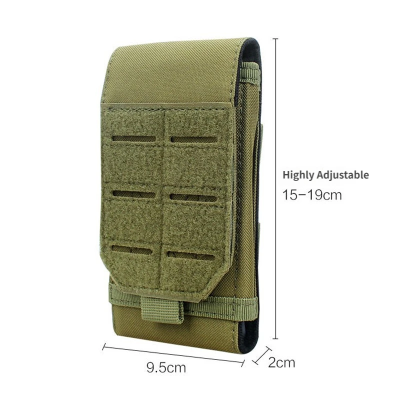 Фото Тактическая многофункциональная сумка для телефона с системой MOLLE, поясная сумка для походов, путешествий, повседневного использования и спорта №5
