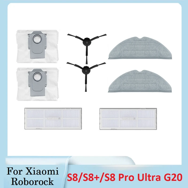 

Robot Washable HEPA Filter Side Brush Mop Cloth Dust Bag Replacement Accessories Fit For Xiaomi Roborock S8/S8 Pro Ultra
