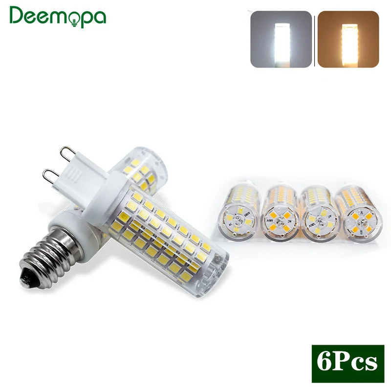 

6pcs/lot G9 E14 LED Lamp AC110V 220V No Flicker Dimmable 6W Ceramic LED Bulb Warm/Cool White Spotlight Replace Halogen Light