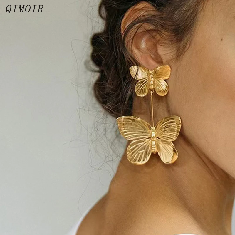 Женские серьги-бабочки в стиле ретро