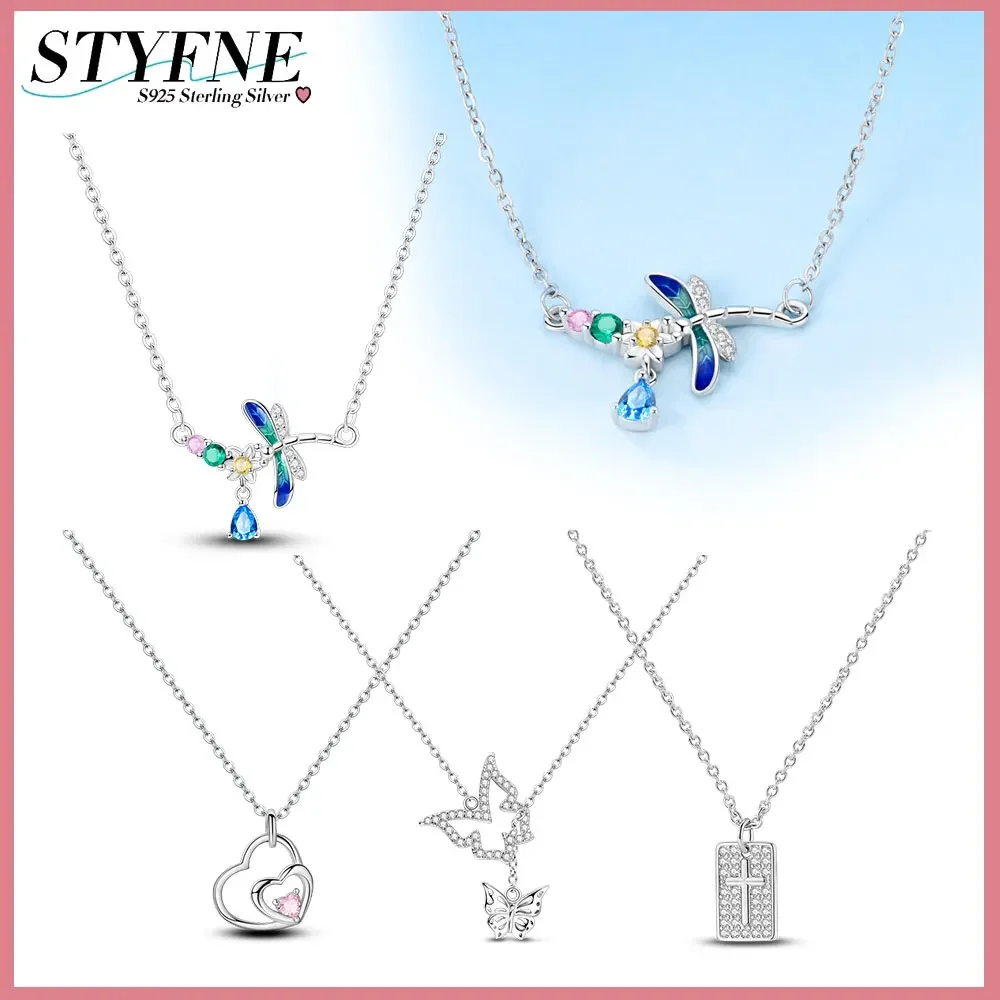 Набор крестов из стерлингового серебра 925 пробы с камнями летающая бабочка