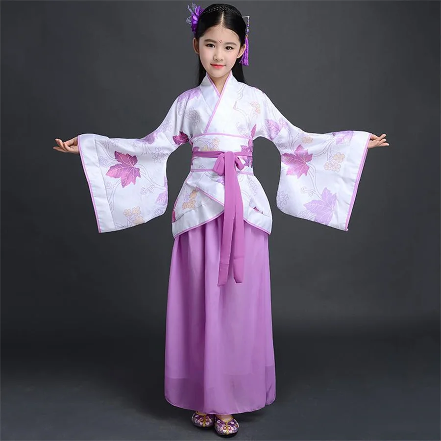 Ancient Kids Traditional Dresses Chinese Outfit Girls Costume Folk Dance Performance Hanfu Dress for Children images - 6