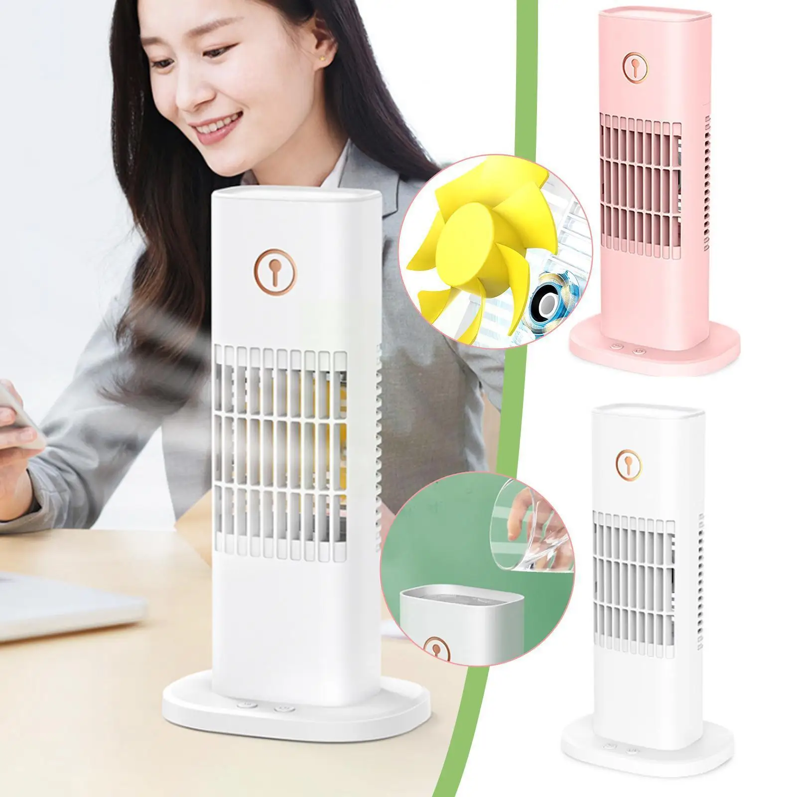 

Newest Air Cooler Fan With Water Tank Portable Desktop Fan Air Humidification Conditioning Office Fan Spray Fan Tower USB H H1Q1