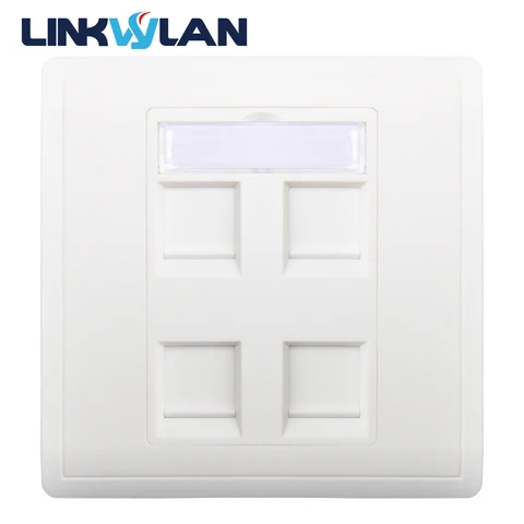 Linkwylan 86x86 мм один порт 1 порт лицевая пластина/настенная пластина-настенное крепление для установки с разъемами RJ45 и RJ11 Keystone