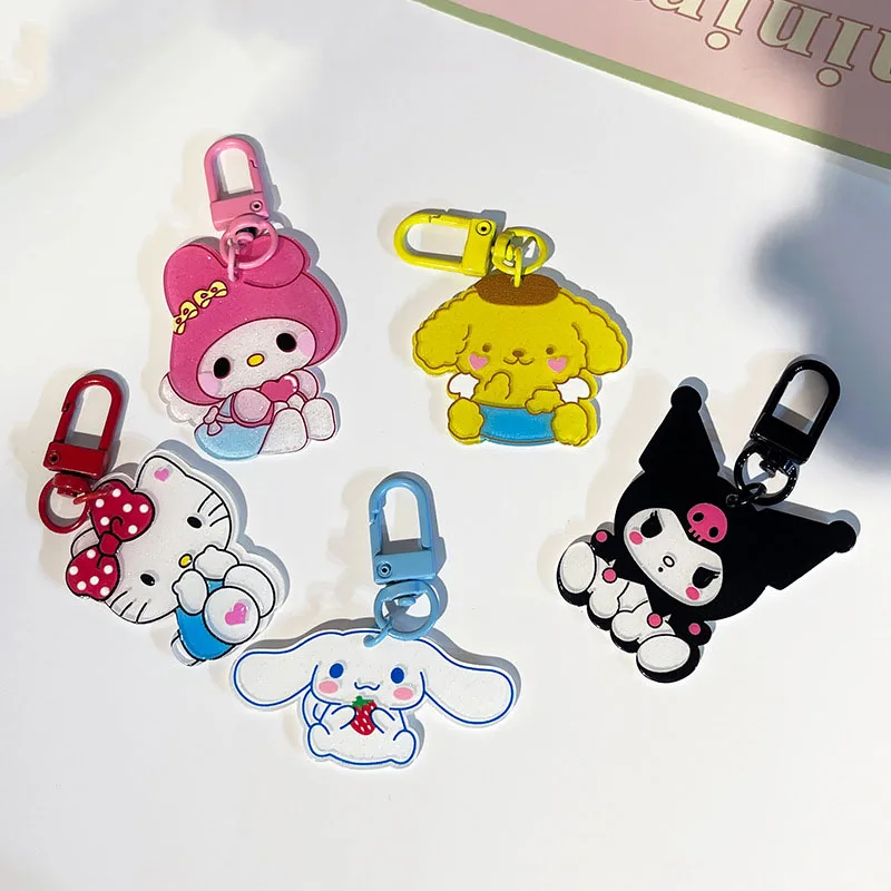 

Kawaii Sanrio Kuromi брелок Hello Kittys Милая Mymelody акриловый креативный мультяшный Автомобиль Аксессуары Рюкзак игрушка для девочек