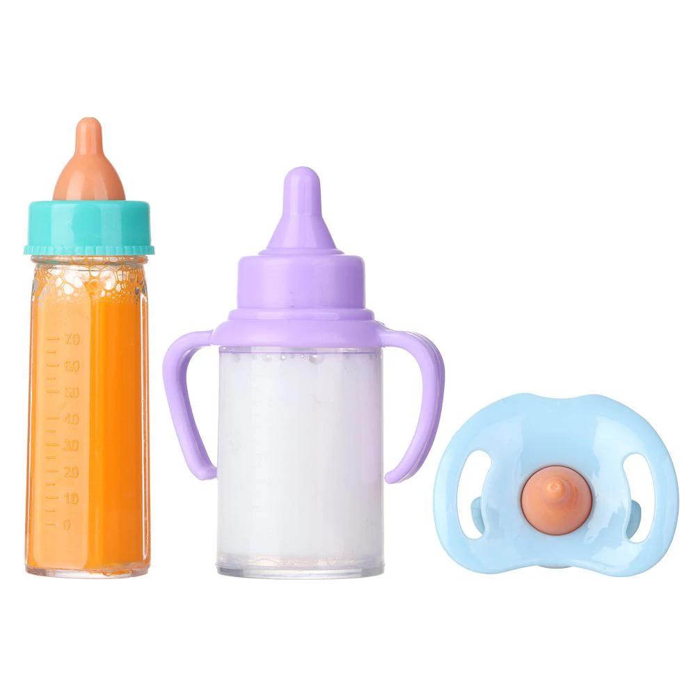 

2/3 шт. 18-дюймовые милые куклы мини магические Бутылочки для молока с соской Нагрудники подходят для новорожденных кукол пластиковая бутылка...