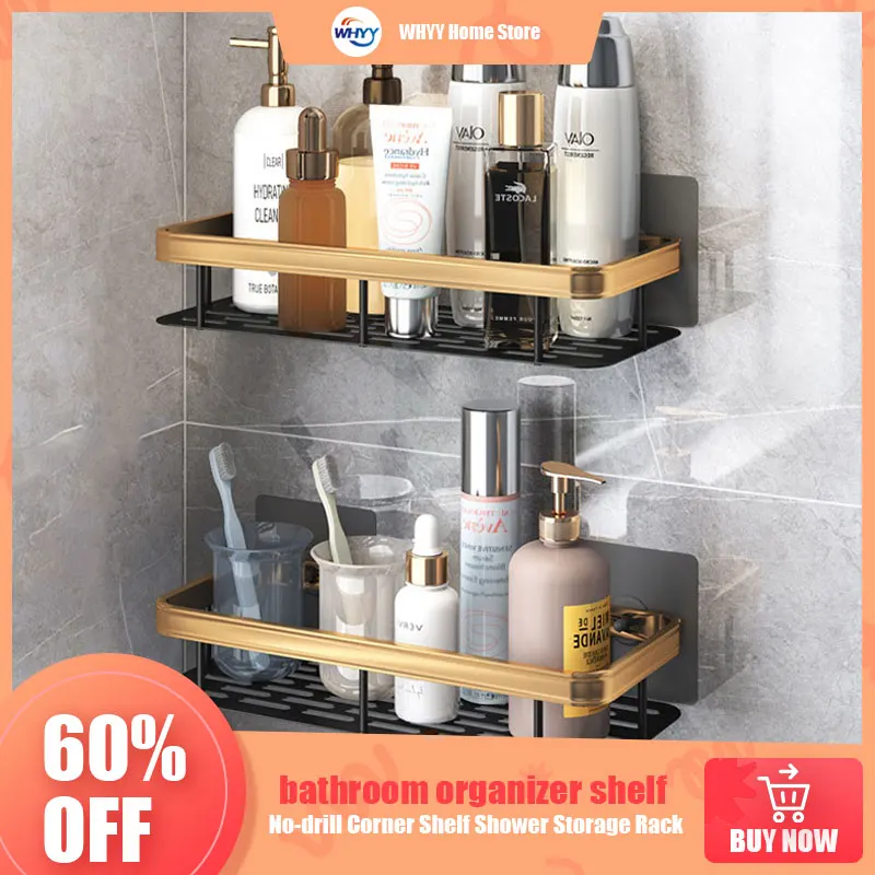 

WHYY Adhesive No Drill Corner Shelf Organizer Storage Sheves Rack Bathroom Shower for Wall Shelf Shampoo Holder Bath Accessories