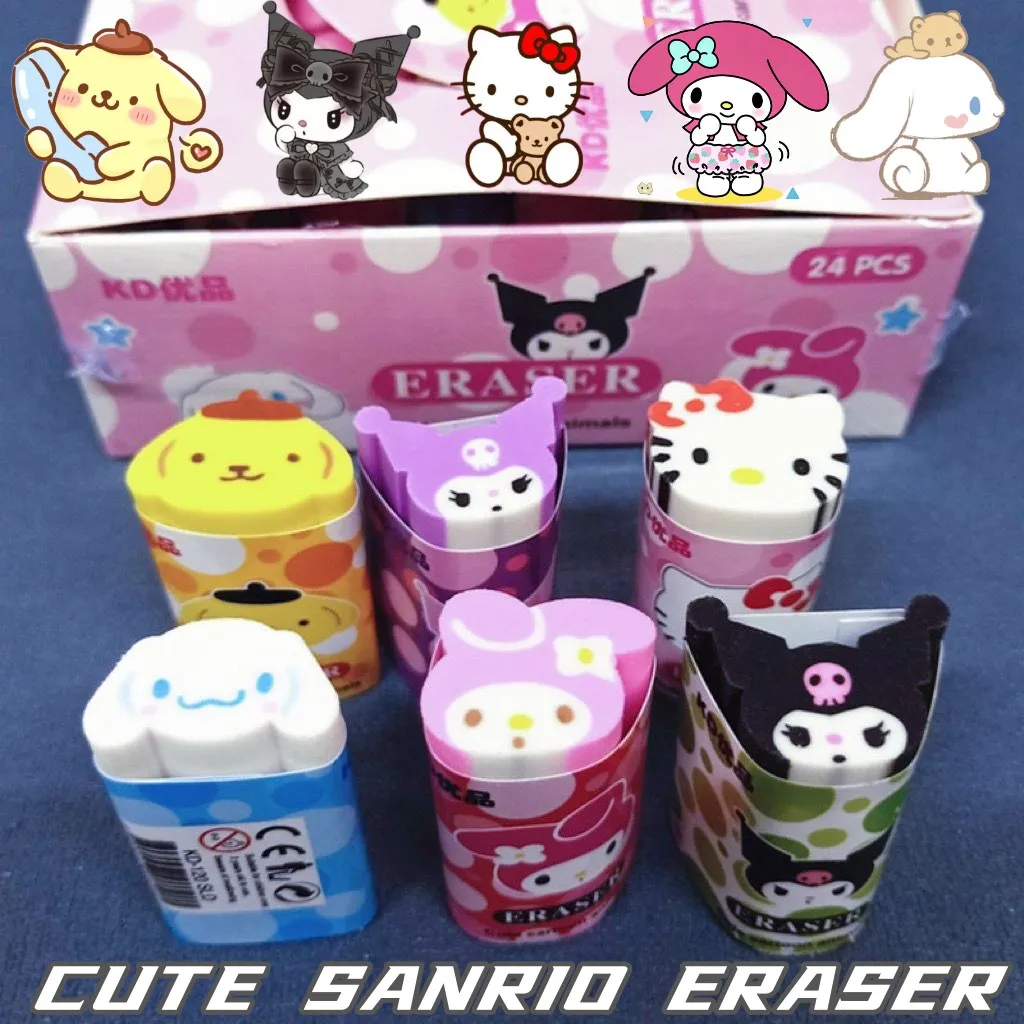 

Sanrios Hellokitty Kuromi Cinnamoroll Cartoon Kindergarten Children Erasers Kawaii Cuttable Eraser Cute Gifts for Baby Boy Girl