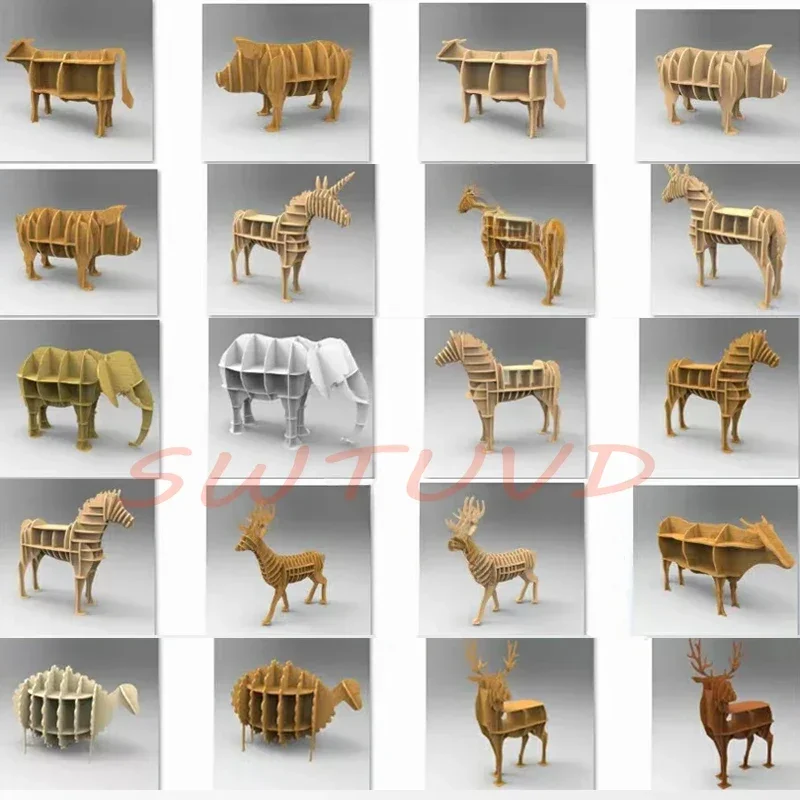 17 шт., рисунки лазерной резки, книжные полки с животными, рисунки мебели DXF CDR, 2D векторная трехмерная сборная модель татьяна константиновна вешкина книжные тюрьмы