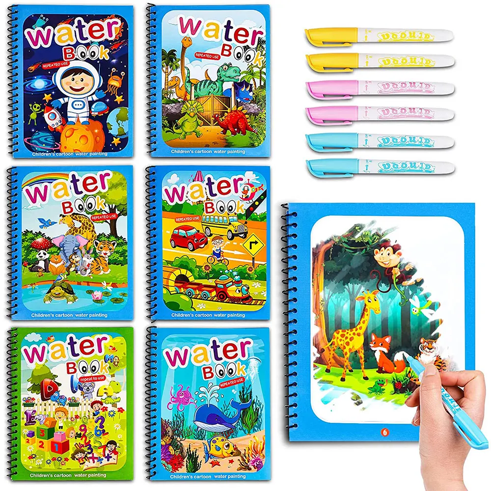 

Water Coloring Books Kids Painting Doodle Travel Montessori Magic Drawing Toys Sensory Early Education for Toddlers
