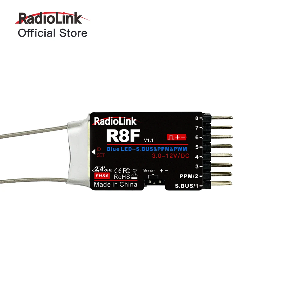 Приемник Radiolink R8F 8 каналов 2 4 ГГц с передачей напряжения двойная антенна FPV для
